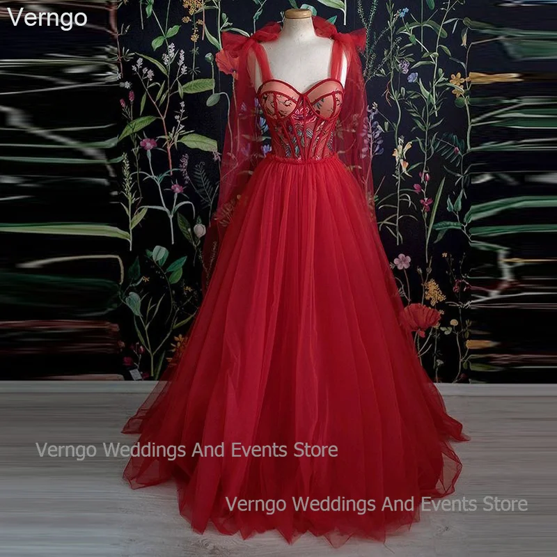 Verngo Red Tulle Prom Dresses A-Line Sweetheart Sleeveless Formal Evening Gowns Lace Up Wedding Party Dresses Robe De Soirée
Verngo Red Tulle Prom Dresses A-Line Sweetheart Sleeveless Formal Evening Gowns Lace Up Wedding Party Dresses Robe De Soirée