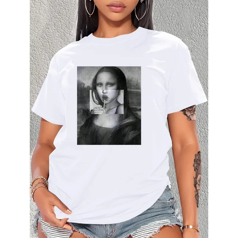 Футболка с художественным принтом, модный повседневный топ с короткими рукавами и круглым вырезом для женщин, модный женский модный топ с короткими рукавами в стиле Харадзюку Y2K
Футболка с художественным принтом, модный повседневный топ с короткими рукавами и круглым вырезом для женщин, модный женский модный топ с короткими рукавами в стиле Харадзюку Y2K