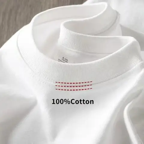 Pure White 260g Heavy T-shirt Men's Summer Pure Cotton Short-sleeved New Men's and Women's Streetwear