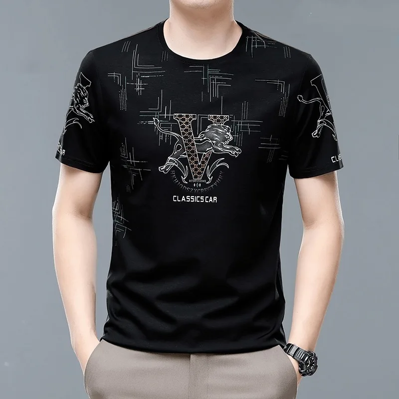 Summer T Shirt for Men Short Sleeve Fashion Printing Round Neck Graphic Letter Ice Silk Fashion Printing Vintage Casual Tops
Summer T Shirt for Men Short Sleeve Fashion Printing Round Neck Graphic Letter Ice Silk Fashion Printing Vintage Casual Tops