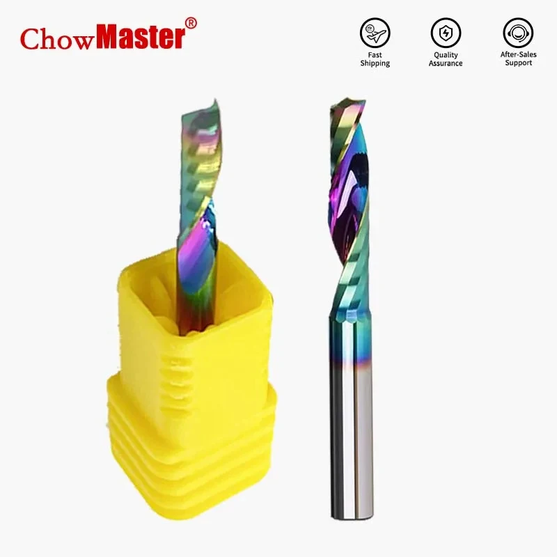 Chowmaster DLC Single Flute Spiral Carbide Milling Cutter for MDF/Wood/Acrylic 1F Tungsten Carbide Router Bit 3.175/4/5/6/8/10mm
Chowmaster DLC Single Flute Spiral Carbide Milling Cutter for MDF/Wood/Acrylic 1F Tungsten Carbide Router Bit 3.175/4/5/6/8/10mm