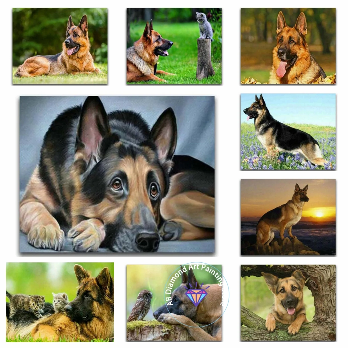 DIY 5D AB Diamond Painting Kits German Shepherd Drill Dog Pet Diamond Embroidery Cross Stitch Mosaic Home Decor Art Gifts 
DIY 5D AB Diamond Painting Kits German Shepherd Drill Dog Pet Diamond Embroidery Cross Stitch Mosaic Home Decor Art Gifts