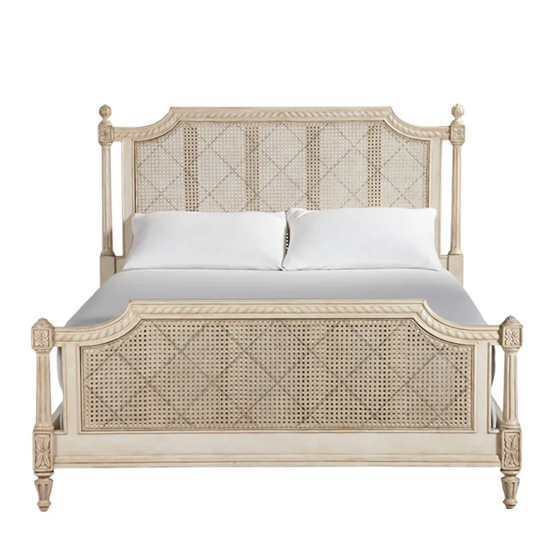 French solid wood carving rattan bed French villa bed American light luxury bed 1.8m double master bedroom
French solid wood carving rattan bed French villa bed American light luxury bed 1.8m double master bedroom
