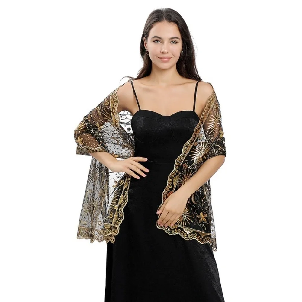 Fashion Sequins Glitter Evening Dress Shawl Pure Color Mesh Wedding Capes Lady Party Shawl Wraps Evening Events
Fashion Sequins Glitter Evening Dress Shawl Pure Color Mesh Wedding Capes Lady Party Shawl Wraps Evening Events
