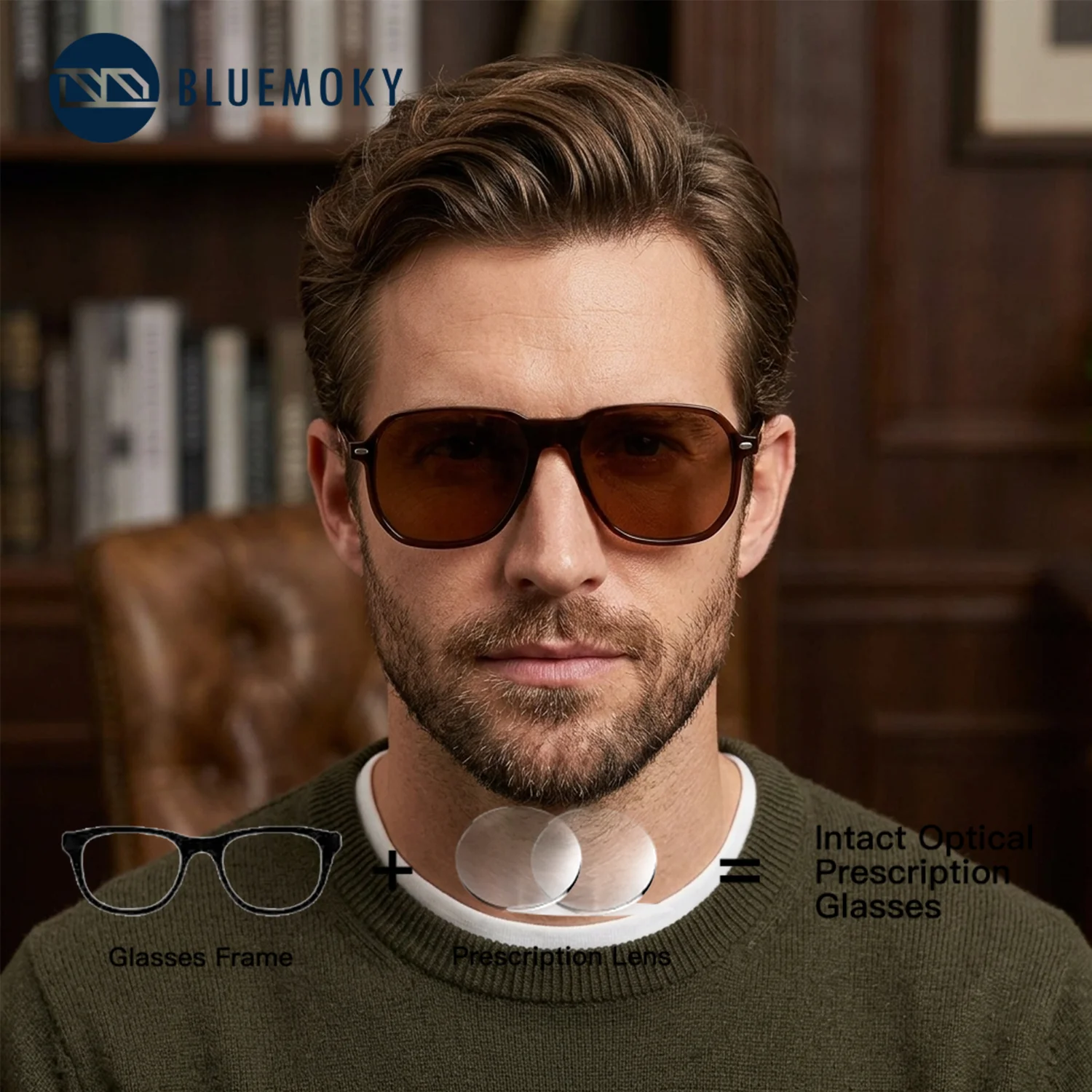 BLUEMOKY (M Size) Square Acetate Prescription Optical Eyewear UV400 Polarized Men's Glasses Myopia Glasses with Flip up Shades
BLUEMOKY (M Size) Square Acetate Prescription Optical Eyewear UV400 Polarized Men's Glasses Myopia Glasses with Flip up Shades