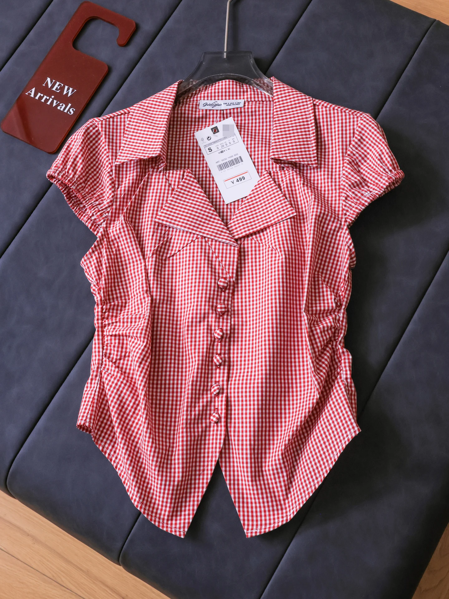 Slim Fit Plaid Shirt Women's Casual Style Drawstring Waist Short Sleeve Spread Collar Summer New Arrival T665 Cotton Polyester
Slim Fit Plaid Shirt Women's Casual Style Drawstring Waist Short Sleeve Spread Collar Summer New Arrival T665 Cotton Polyester