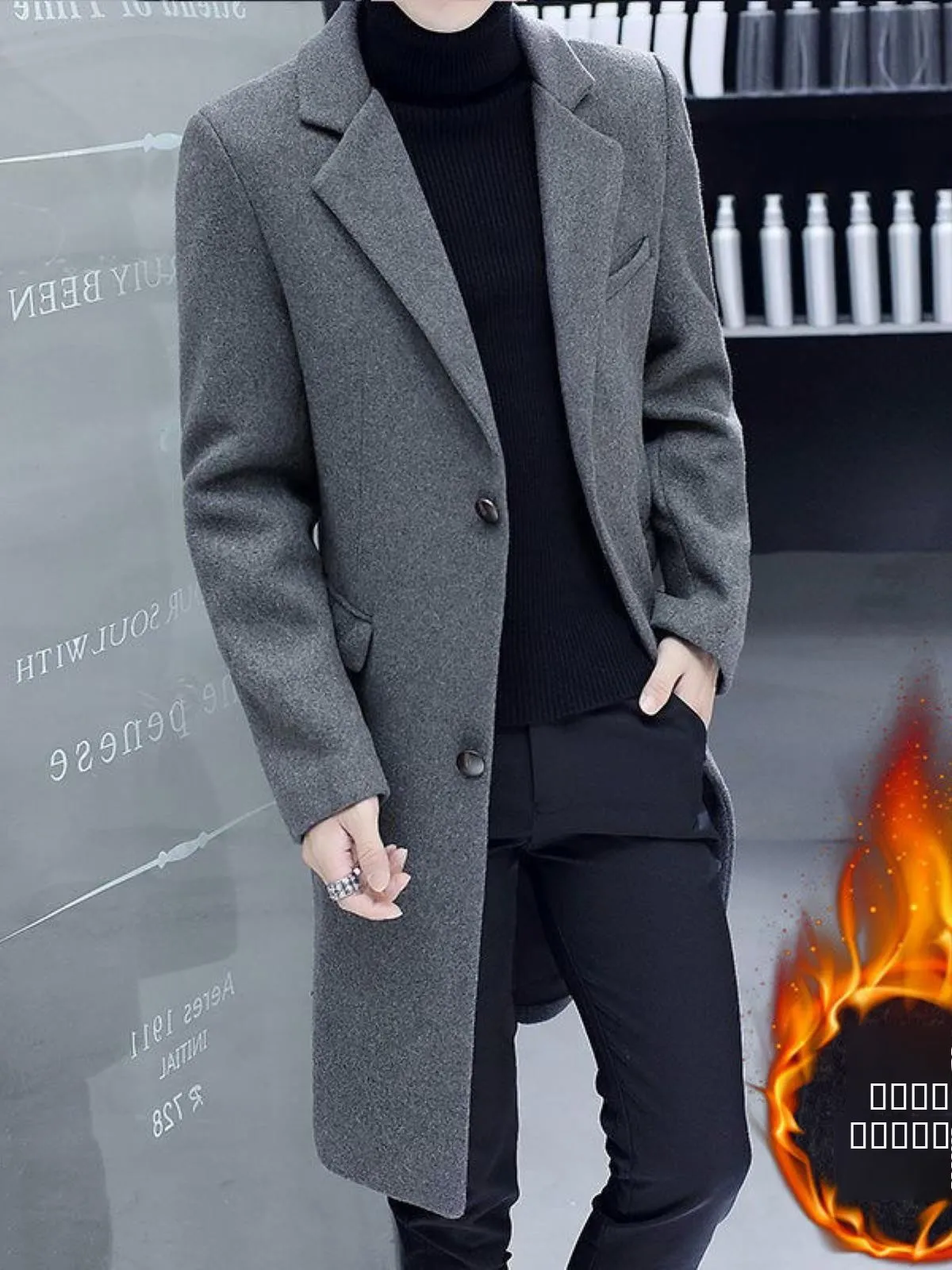 Мужское шерстяное пальто средней длины в корейском стиле, двубортное, до колен, осенне-зимняя модная верхняя одежда
Мужское шерстяное пальто средней длины в корейском стиле, двубортное, до колен, осенне-зимняя модная верхняя одежда