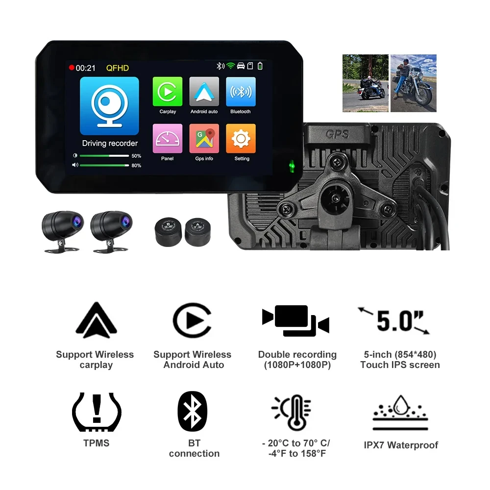 5 Inch Waterproof GPS Motorcycle Wireless Carplay Android Auto Navigator with 3G/4G for Motorbike (Portable)
5 Inch Waterproof GPS Motorcycle Wireless Carplay Android Auto Navigator with 3G/4G for Motorbike (Portable)