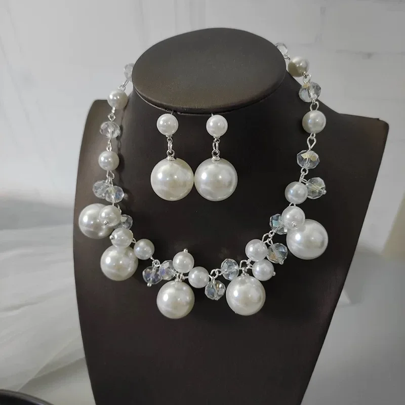Women Pearl Layered Necklaces Earrings set, Jewelry sets for wedding party
Women Pearl Layered Necklaces Earrings set, Jewelry sets for wedding party