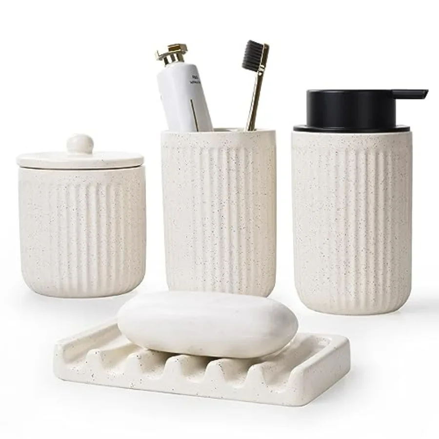 Набор керамических аксессуаров для ванной комнаты BosilunLife Bge: набор для ванной с дозатором для мыла и держателем для зубных щеток
Набор керамических аксессуаров для ванной комнаты BosilunLife Bge: набор для ванной с дозатором для мыла и держателем для зубных щеток