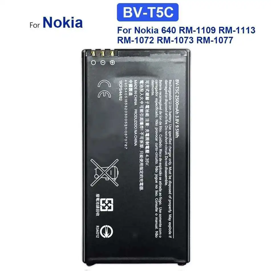 Аккумулятор мобильного телефона BV-T5C 2500 мАч для Microsoft Nokia Lumia 640 RM-1109 RM-1113 RM-1072 RM-1073 RM-1077 RM BV T5C
Аккумулятор мобильного телефона BV-T5C 2500 мАч для Microsoft Nokia Lumia 640 RM-1109 RM-1113 RM-1072 RM-1073 RM-1077 RM BV T5C