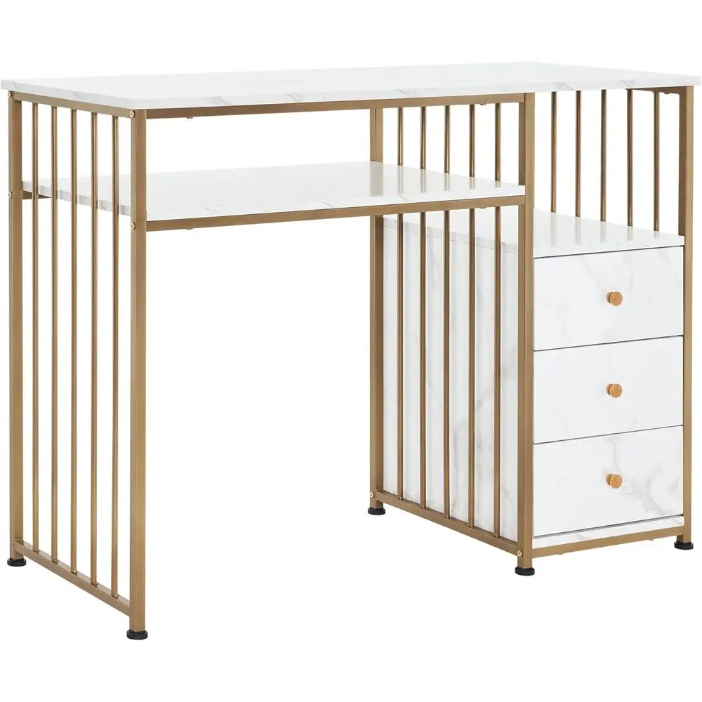 Маникюрный стол для мастера маникюра, золотистый с текстурой мрамора, с выдвижными ящиками и полкой, оборудование для домашнего салона и спа, Beau
Маникюрный стол для мастера маникюра, золотистый с текстурой мрамора, с выдвижными ящиками и полкой, оборудование для домашнего салона и спа, Beau