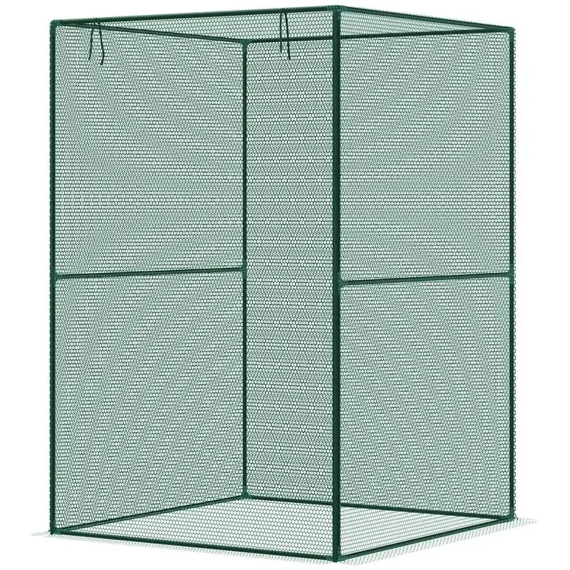 Outsunny Walk-in Crop Cage, Plant Protectors from Animals with Roll Up Zippered Door, 3.9' x 3.9' x 5.9', Dark Green
Outsunny Walk-in Crop Cage, Plant Protectors from Animals with Roll Up Zippered Door, 3.9' x 3.9' x 5.9', Dark Green