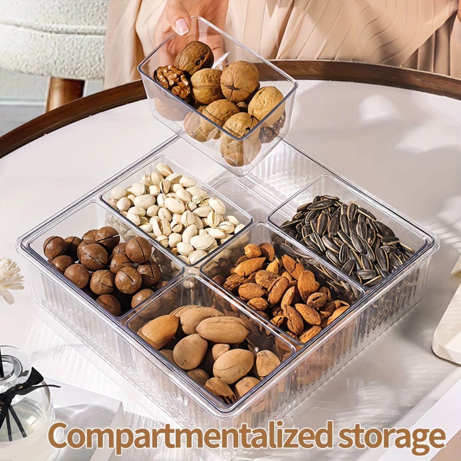 Four grids/Six grids Large fruit box, household living room coffee table, dried fruit plate, internet celebrity, popular candy b
Four grids/Six grids Large fruit box, household living room coffee table, dried fruit plate, internet celebrity, popular candy b