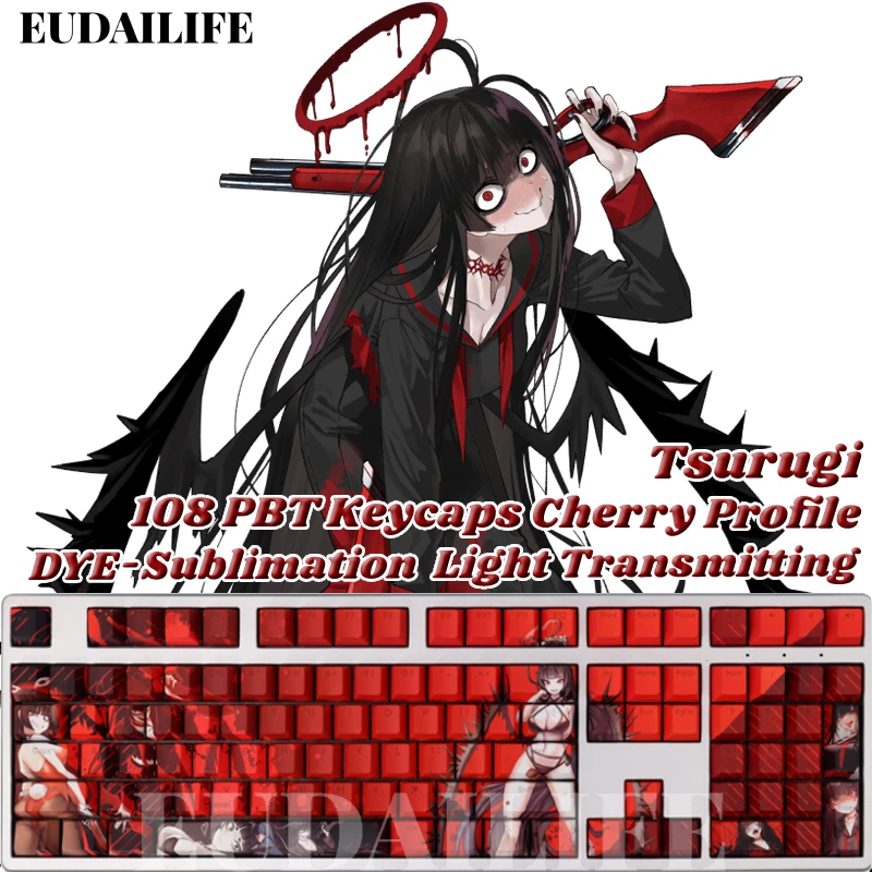 Tsurugi 108 Keycap PBT DYE Sublimation Blue Archive Game Light Transmitting Cherry Switch Cross Key Cover Mechanical Keyboard
Tsurugi 108 Keycap PBT DYE Sublimation Blue Archive Game Light Transmitting Cherry Switch Cross Key Cover Mechanical Keyboard