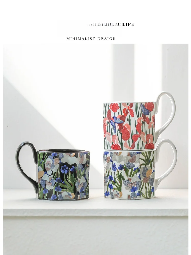 Tlife Creative Iris Ceramic Mug Vintage Coffee Cup High-End Feeling No Lid Home Use Plant Floral Pattern Gift Box Packaging
Tlife Creative Iris Ceramic Mug Vintage Coffee Cup High-End Feeling No Lid Home Use Plant Floral Pattern Gift Box Packaging