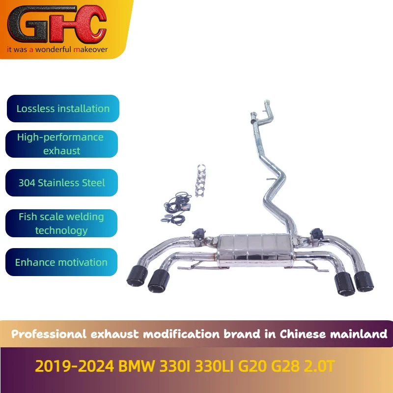 Applicable to the 2019-2024 BMW 330I 330LI G20 G28 2.0T Stainless Steel Catback High-performance Exhaust System with Muffler
Applicable to the 2019-2024 BMW 330I 330LI G20 G28 2.0T Stainless Steel Catback High-performance Exhaust System with Muffler