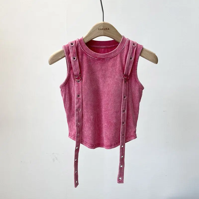 spicy girl ribbon short round neck vest for women in summer 2024, new commuting style, age reducing solid color top trend
spicy girl ribbon short round neck vest for women in summer 2024, new commuting style, age reducing solid color top trend