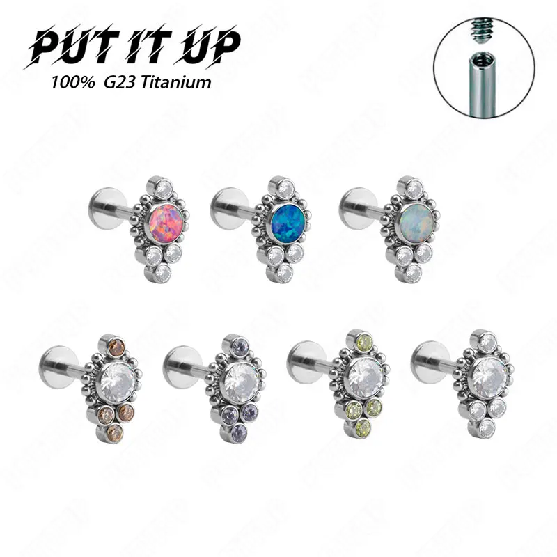 G23 Custom Gemstone Ear Studs 16G ASTM F136 Titanium Labret Lip Studs Spiral Cartilage Ear Protection Piercing Body Jewelry
G23 Custom Gemstone Ear Studs 16G ASTM F136 Titanium Labret Lip Studs Spiral Cartilage Ear Protection Piercing Body Jewelry
