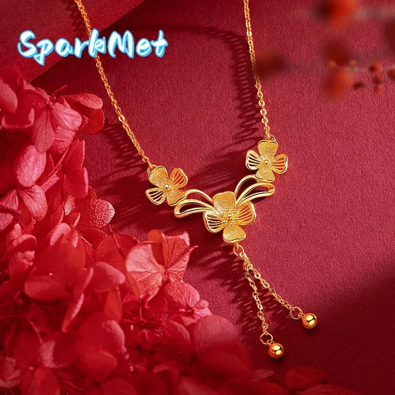 Christmas 24K Yellow Gold Long Flower Collarbone Necklace,9999 Real Gold Necklaces for Women Man Fashion Wedding Party Charm Jew
Christmas 24K Yellow Gold Long Flower Collarbone Necklace,9999 Real Gold Necklaces for Women Man Fashion Wedding Party Charm Jew