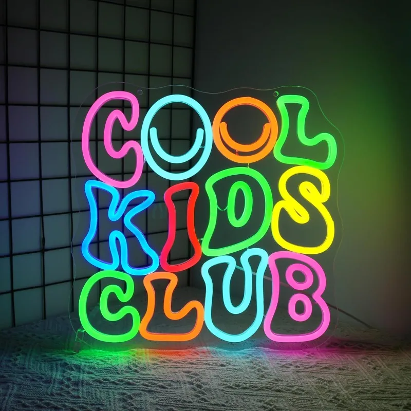 Неоновая вывеска Cool Kids Club для детской комнаты, светодиодные неоновые светильники для декора стен, USB-питание, светодиодные лампы для украшения комнаты
Неоновая вывеска Cool Kids Club для детской комнаты, светодиодные неоновые светильники для декора стен, USB-питание, светодиодные лампы для украшения комнаты