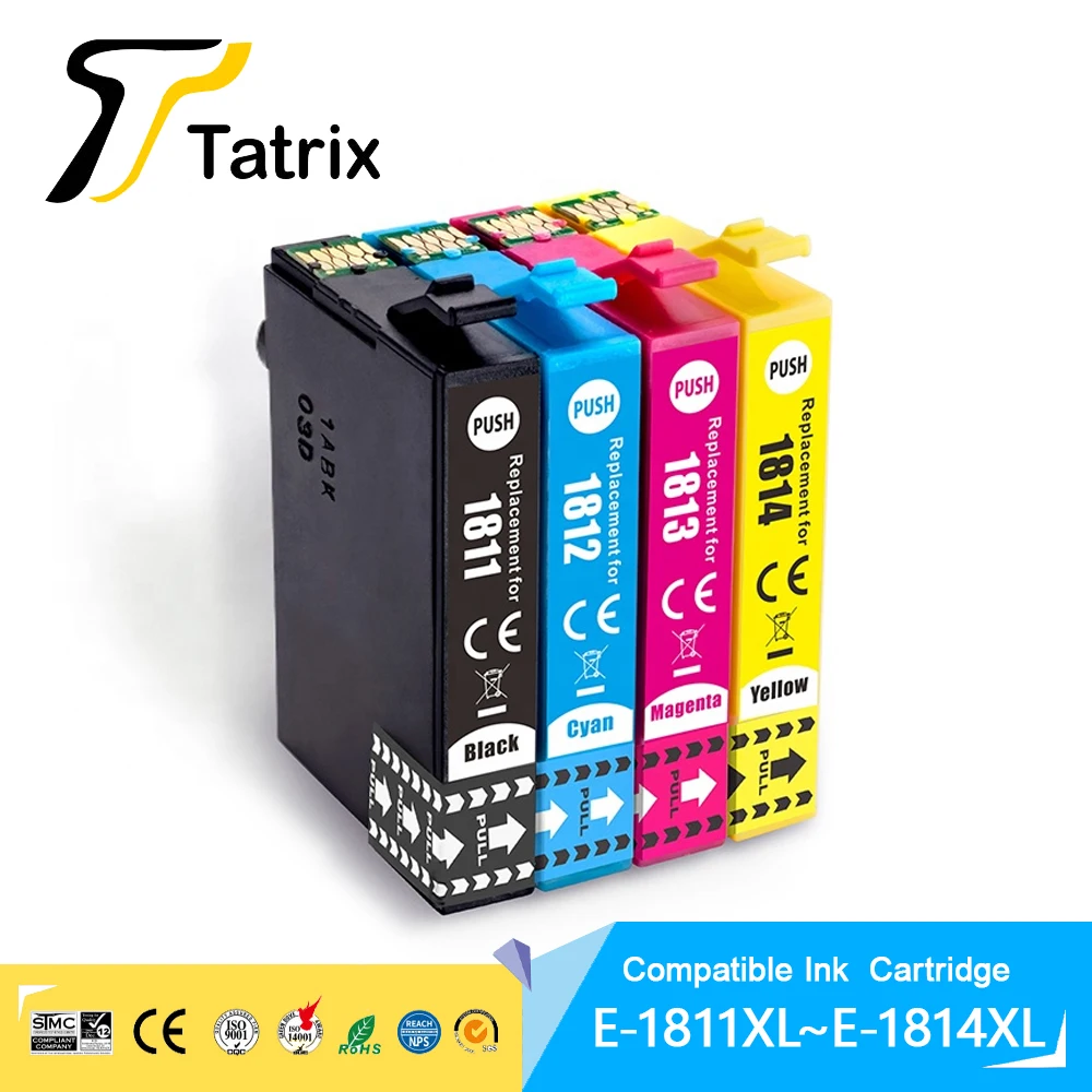Tatrix T18XL 18XL T1811 T1812 T1813 T1814 Цветной совместимый картридж премиум-класса для принтера Epson XP-30/102/202/205/302/305/402
Tatrix T18XL 18XL T1811 T1812 T1813 T1814 Цветной совместимый картридж премиум-класса для принтера Epson XP-30/102/202/205/302/305/402