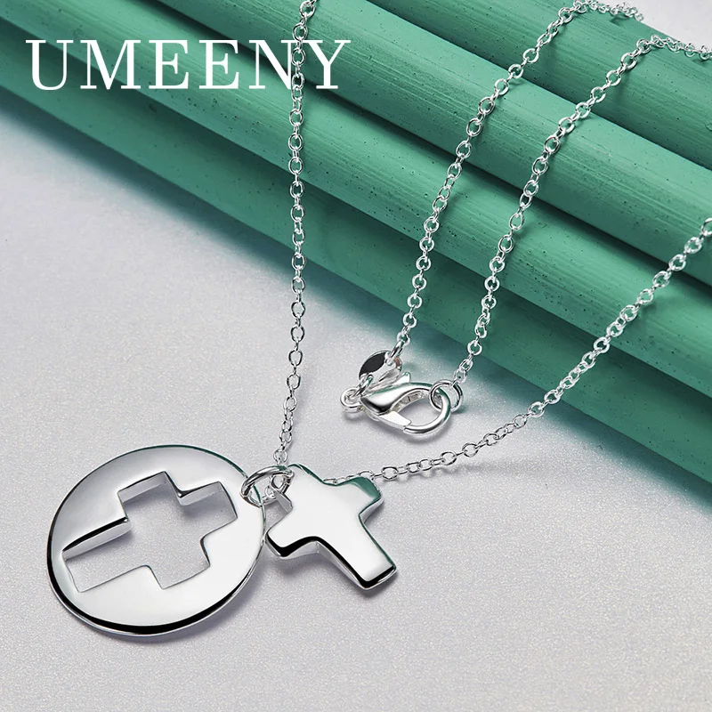 925 Sterling Silver 16-30 Inch Delicate Round Cross Necklace for Men and Women Fashion Engagement Party Accessories Jewelry
925 Sterling Silver 16-30 Inch Delicate Round Cross Necklace for Men and Women Fashion Engagement Party Accessories Jewelry