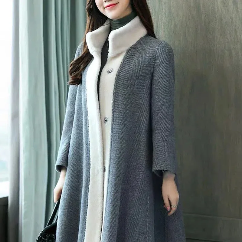 2022 Autumn Winter New Wool Coat Women Temperament Fashion Slim Woolen Jacket Female Long Single Breasted Stitching Outerwear
2022 Autumn Winter New Wool Coat Women Temperament Fashion Slim Woolen Jacket Female Long Single Breasted Stitching Outerwear