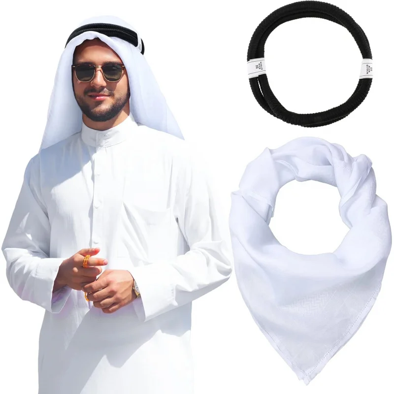 Arab Shemagh Muslim Keffiyeh Head Wrap Scarf Arabic Tactical Desert Headwear with Aqel Rope Halloween Costume Accessories
Arab Shemagh Muslim Keffiyeh Head Wrap Scarf Arabic Tactical Desert Headwear with Aqel Rope Halloween Costume Accessories