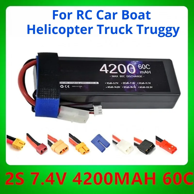 Lithium polymer battery 2S 4200mAh 7.4V 60C Hard Case With T XT60 2P XT90 TRX Plug For RC Car Boat Helicopter Truck Truggy
Lithium polymer battery 2S 4200mAh 7.4V 60C Hard Case With T XT60 2P XT90 TRX Plug For RC Car Boat Helicopter Truck Truggy