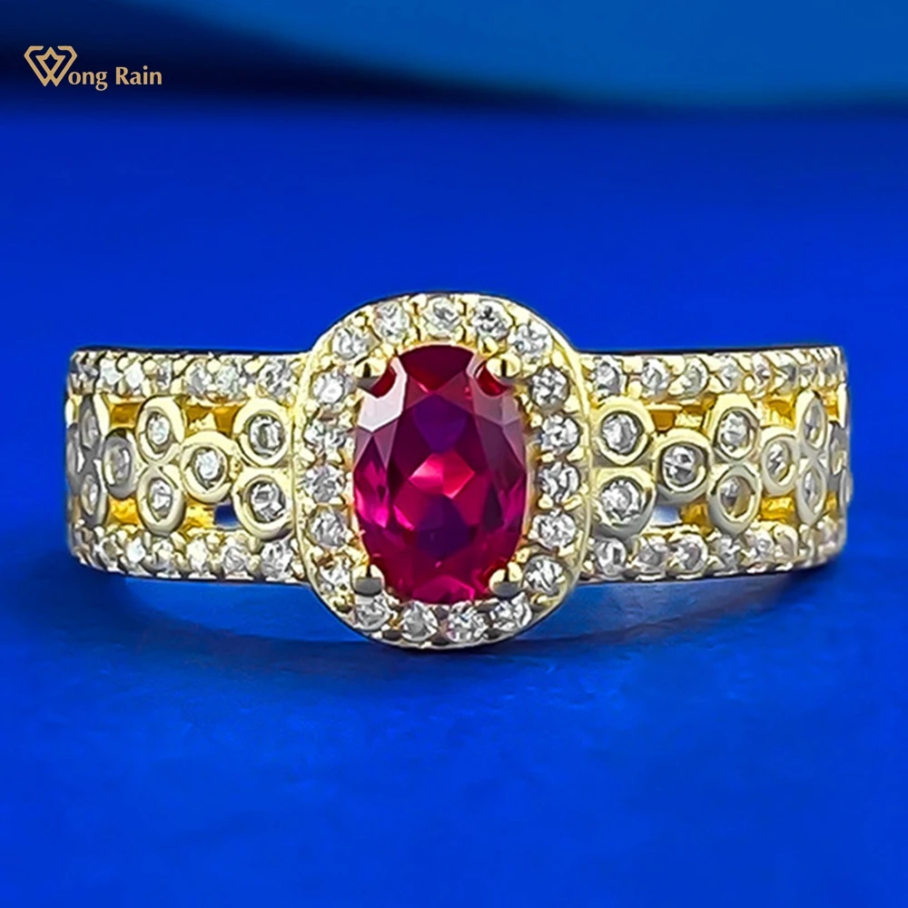 Wong Rain Vintage Solid 925 Sterling Silver Oval Cut 4*6 MM Ruby High Carbon Diamond Gemstone Wedding Party Rings Fine Jewelry
Wong Rain Vintage Solid 925 Sterling Silver Oval Cut 4*6 MM Ruby High Carbon Diamond Gemstone Wedding Party Rings Fine Jewelry