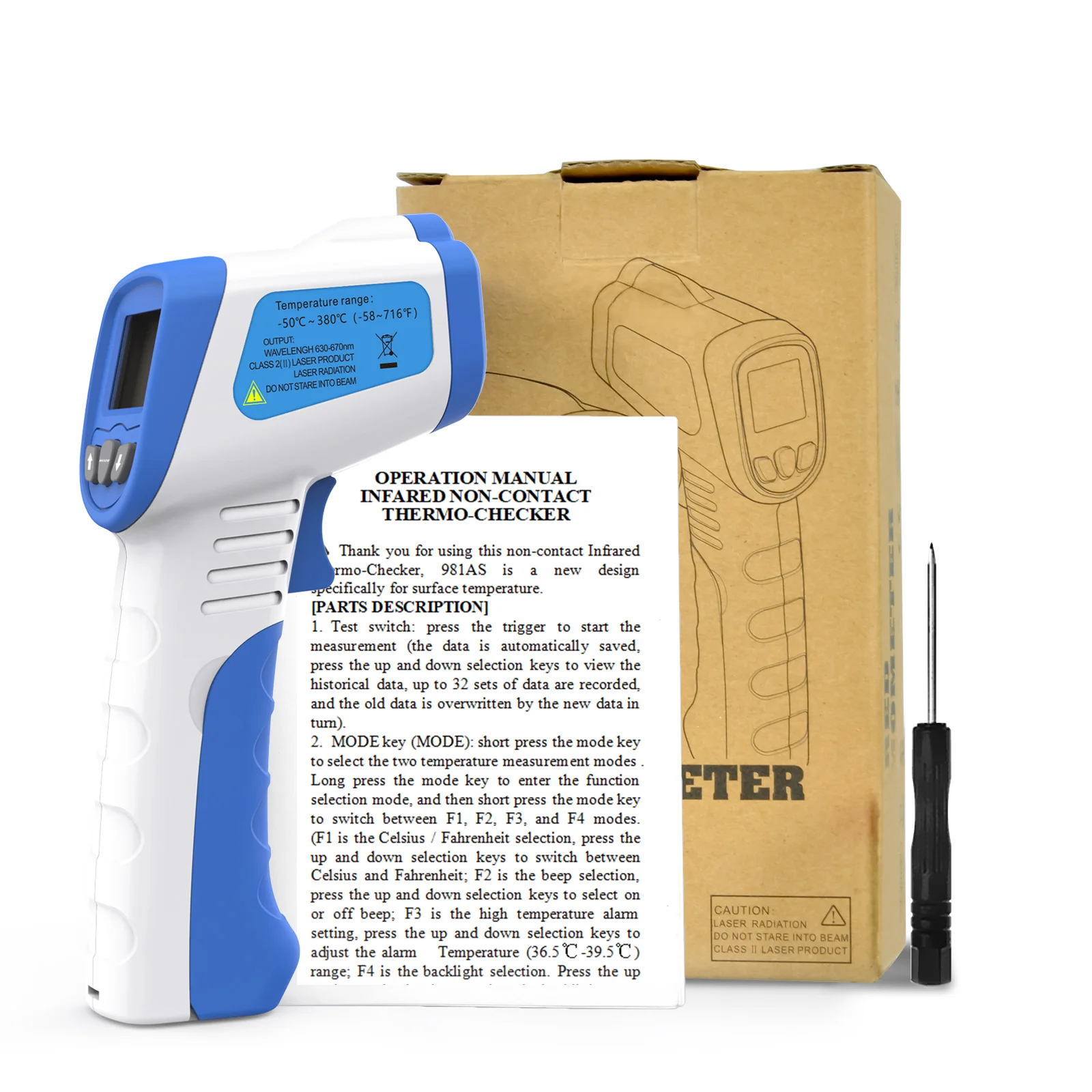 Infrared Thermometer -50 to 380℃ Non Contact Laser Temperature Gun 12 1 Distance Spot Ratio 32 Data Storage for Home Kitchen
Infrared Thermometer -50 to 380℃ Non Contact Laser Temperature Gun 12 1 Distance Spot Ratio 32 Data Storage for Home Kitchen