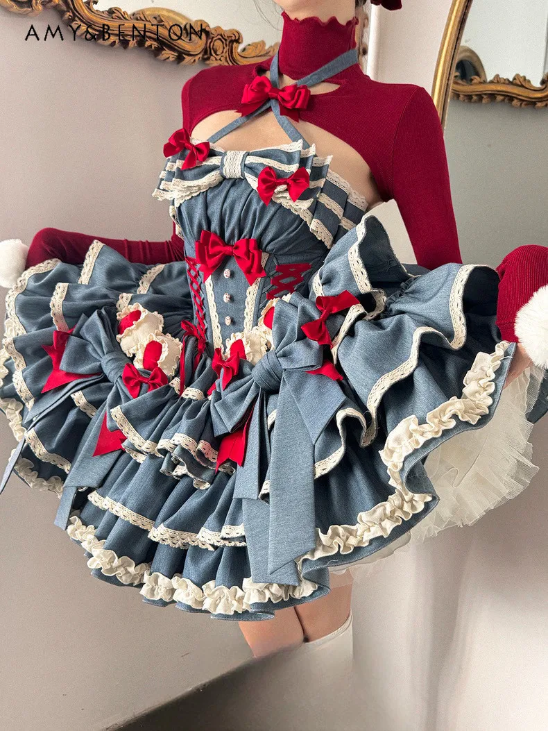 Strapless Slim High Waist Short Blue Lolita Dress with Versatile White Bustle Set for Birthday Party Coming of Age Ceremony
Strapless Slim High Waist Short Blue Lolita Dress with Versatile White Bustle Set for Birthday Party Coming of Age Ceremony