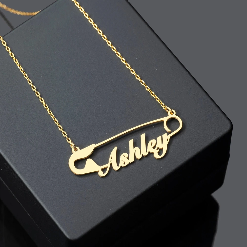 Safety Pin Name Necklace Personalized Tailor Jewelry Custom Needle Pendant Necklaces for Women Stainless Steel Safety Pin Choker
Safety Pin Name Necklace Personalized Tailor Jewelry Custom Needle Pendant Necklaces for Women Stainless Steel Safety Pin Choker