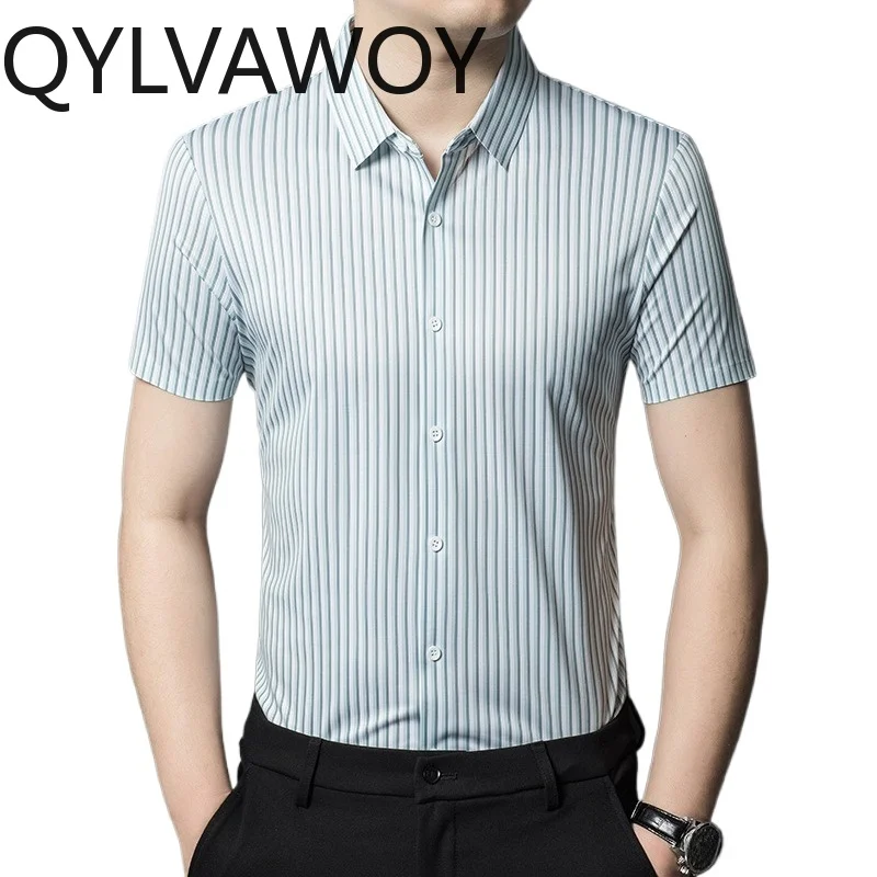 QYLVAWOY Элитные мужские рубашки с коротким рукавом, летние полосатые топы, немнущиеся рубашки для мужчин, деловая повседневная одежда
QYLVAWOY Элитные мужские рубашки с коротким рукавом, летние полосатые топы, немнущиеся рубашки для мужчин, деловая повседневная одежда