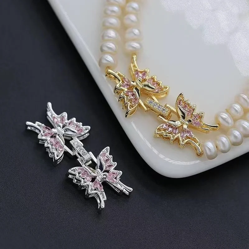 1pc Copper Inlaid Pink Zirconia Butterfly Pearl Chain Connecting Clasp DIY Bracelet Necklace Accessories Jewelry Making Material
1pc Copper Inlaid Pink Zirconia Butterfly Pearl Chain Connecting Clasp DIY Bracelet Necklace Accessories Jewelry Making Material