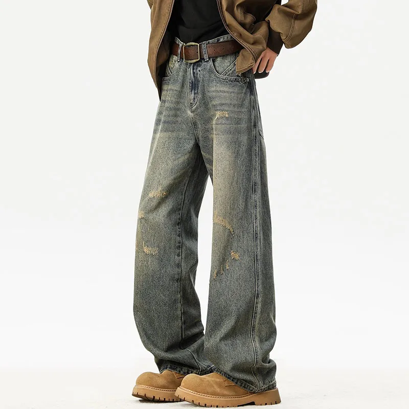 Autumn Korean Men Straight Leg Jeans Used Pants Retro Wide Leg Jeans Mid Waist Black Baggy Jeans Y2k Jeans
Autumn Korean Men Straight Leg Jeans Used Pants Retro Wide Leg Jeans Mid Waist Black Baggy Jeans Y2k Jeans