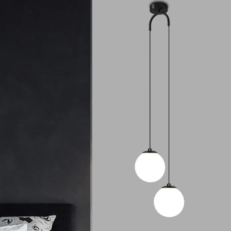 Modern Glass Ball Pendant Light Fixture Double Hanging Lamp Nordic Led for Bedroom Bedside Ceiling Lighting Decoration Lights
Modern Glass Ball Pendant Light Fixture Double Hanging Lamp Nordic Led for Bedroom Bedside Ceiling Lighting Decoration Lights