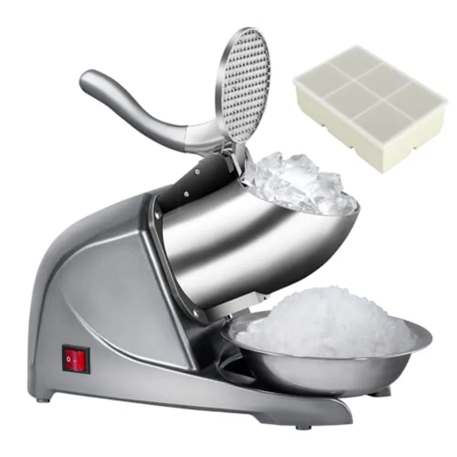 4-Blade Ice Shaver Snow Cone Maker Prevent Splash Stainless Steel ice Crusher Machine, 200lbs/hr with ice Tray for Home and Com
4-Blade Ice Shaver Snow Cone Maker Prevent Splash Stainless Steel ice Crusher Machine, 200lbs/hr with ice Tray for Home and Com