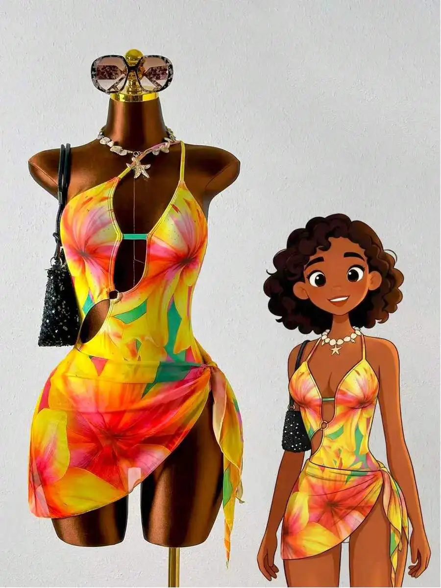 Women Floral Print Hollow Out Backless One Piece Swimsuit For Beach Vacation Summer
Women Floral Print Hollow Out Backless One Piece Swimsuit For Beach Vacation Summer
