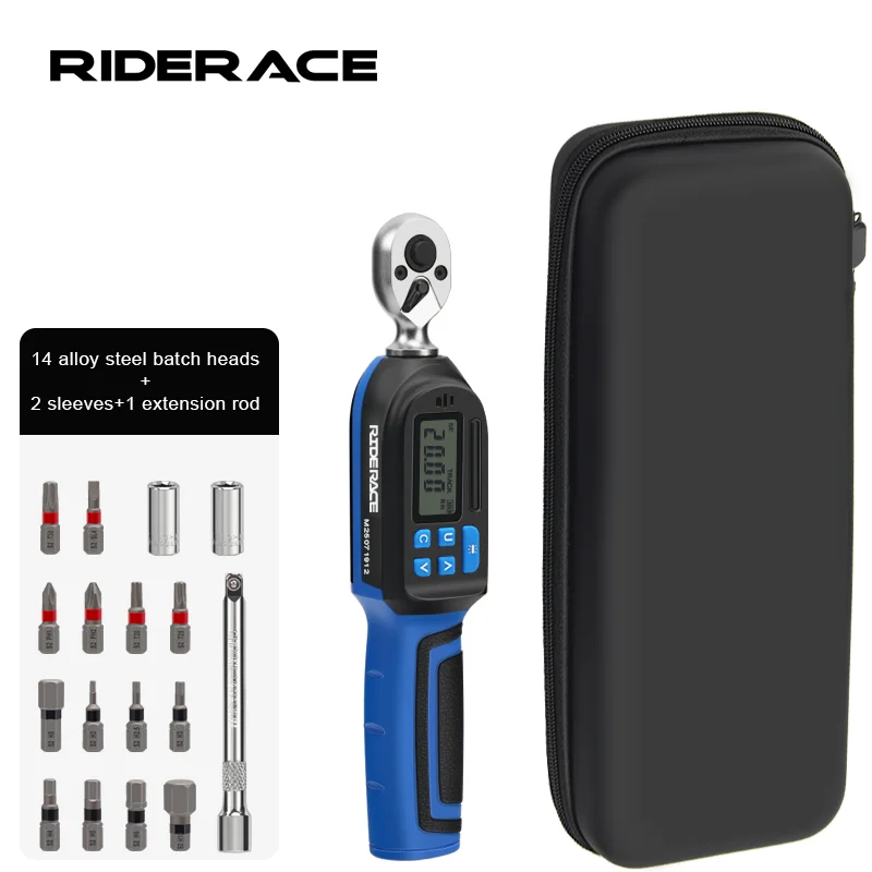 RIDERACE Digital Bicycle Torque Wrench Set 1/4" 1-20Nm Dual Direction Bike Allen Key Tool Socket Spanner Motorcycle Repair Kit
RIDERACE Digital Bicycle Torque Wrench Set 1/4" 1-20Nm Dual Direction Bike Allen Key Tool Socket Spanner Motorcycle Repair Kit