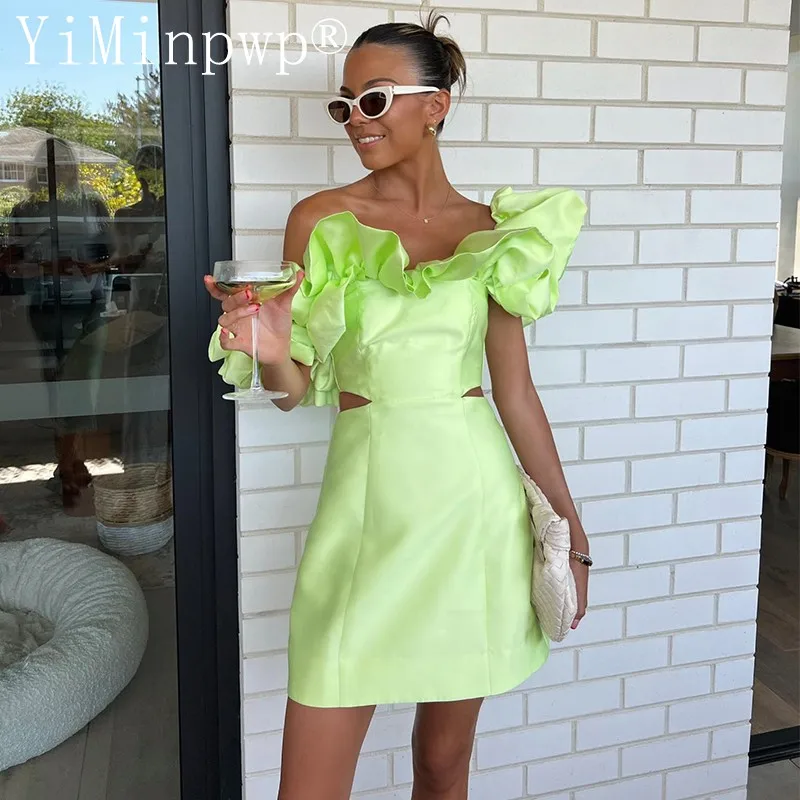 Sage Cocktail Dresses Off Shoulder Cutaway Sides Ruffles Straight Short Prom Birthday Party Gowns Women Holiday Dress Customized
Sage Cocktail Dresses Off Shoulder Cutaway Sides Ruffles Straight Short Prom Birthday Party Gowns Women Holiday Dress Customized