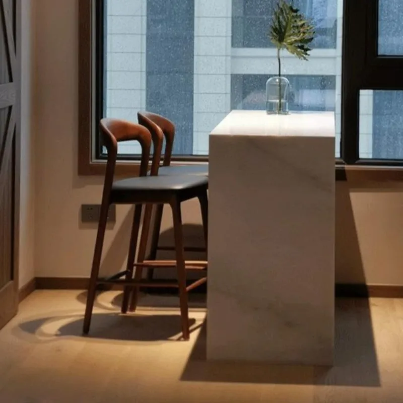Solid Wood Nordic Backrest High Bar Stools Luxury Creative Solid Color Bar Stools Leather Seat Modern Simple Home Furniture
Solid Wood Nordic Backrest High Bar Stools Luxury Creative Solid Color Bar Stools Leather Seat Modern Simple Home Furniture