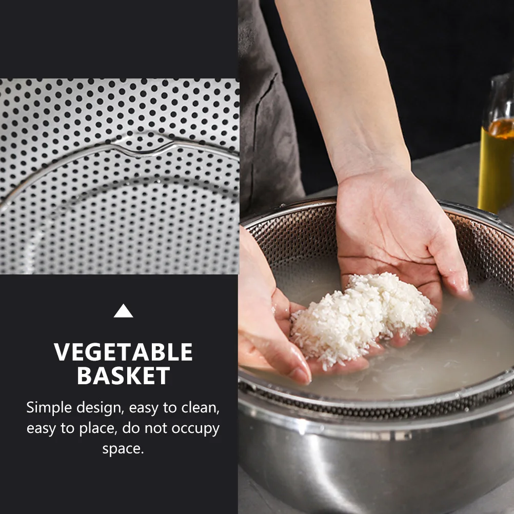 1pc Stainless Steel Drain Multifunctional Food Cleaning Hollowed Out High Bottom Skid-Proof Kitchen Fruit Washing Basket
1pc Stainless Steel Drain Multifunctional Food Cleaning Hollowed Out High Bottom Skid-Proof Kitchen Fruit Washing Basket