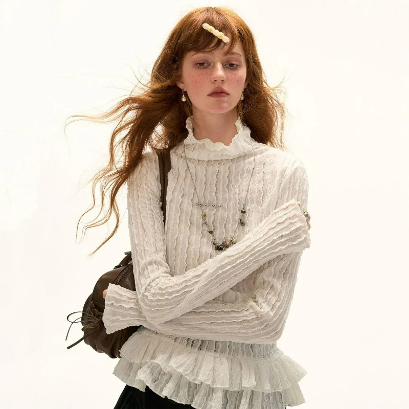 2026 Autumn/Winter Fashion French Double-layer Lace Sweet and Cool Style High-neck Base Long-sleeved T-shirt New Versatile Top
2026 Autumn/Winter Fashion French Double-layer Lace Sweet and Cool Style High-neck Base Long-sleeved T-shirt New Versatile Top