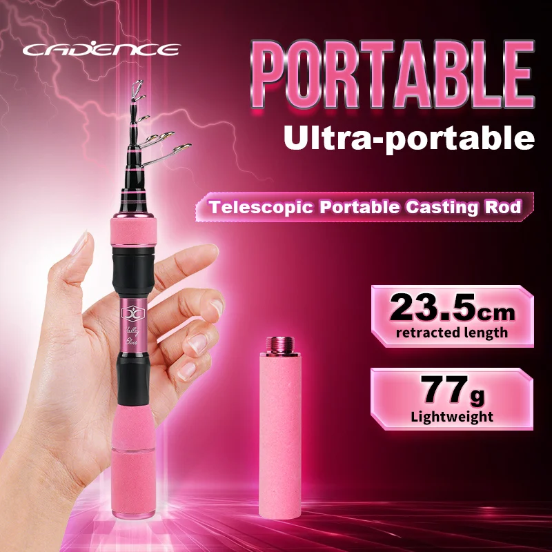 Cadence Elves Pink Telescopic Rod Ultra-Short Multi-Section Portable Micro-Bait Mini UL Quick Casting Fishing Rod
Cadence Elves Pink Telescopic Rod Ultra-Short Multi-Section Portable Micro-Bait Mini UL Quick Casting Fishing Rod