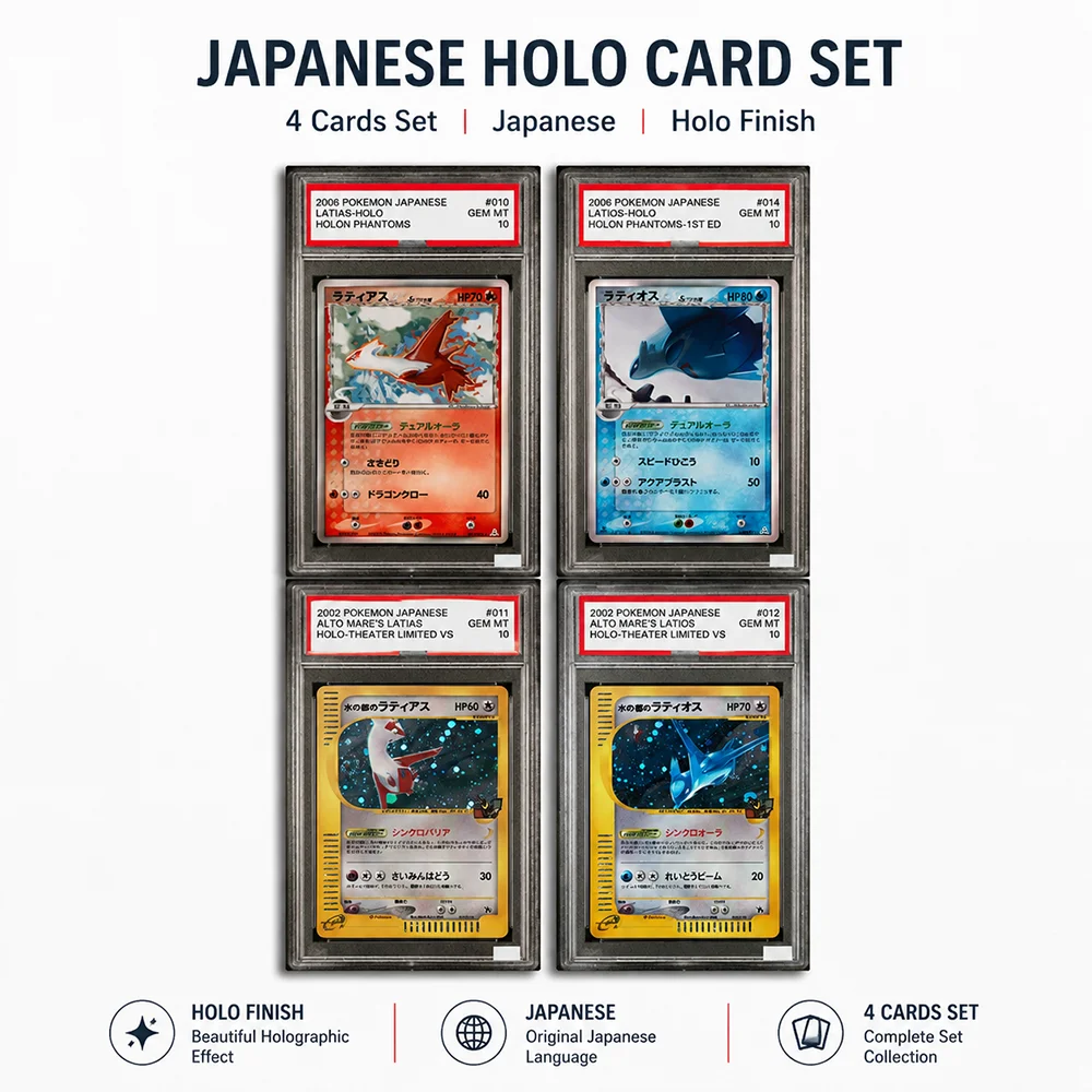 Anime Proxy PTCG Graded Collection Card Latias & Star Holo Latios 010/052 Holon Phantoms Rare Card GEM MT10 Holographic Label
Anime Proxy PTCG Graded Collection Card Latias & Star Holo Latios 010/052 Holon Phantoms Rare Card GEM MT10 Holographic Label
