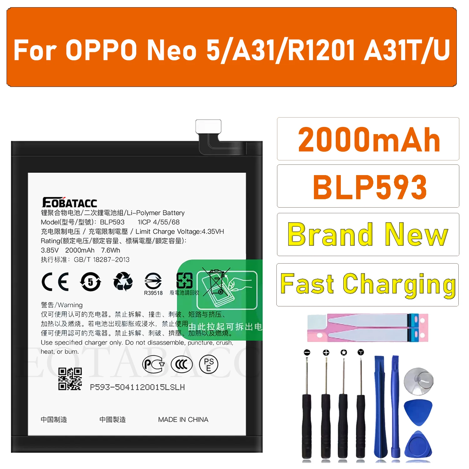 High Quality Replacement BLP593 Battery For OPPO BLP-593 Neo5 A31 R1201 A31 Mobile Phone Large Capacity Built-in Batteries
High Quality Replacement BLP593 Battery For OPPO BLP-593 Neo5 A31 R1201 A31 Mobile Phone Large Capacity Built-in Batteries