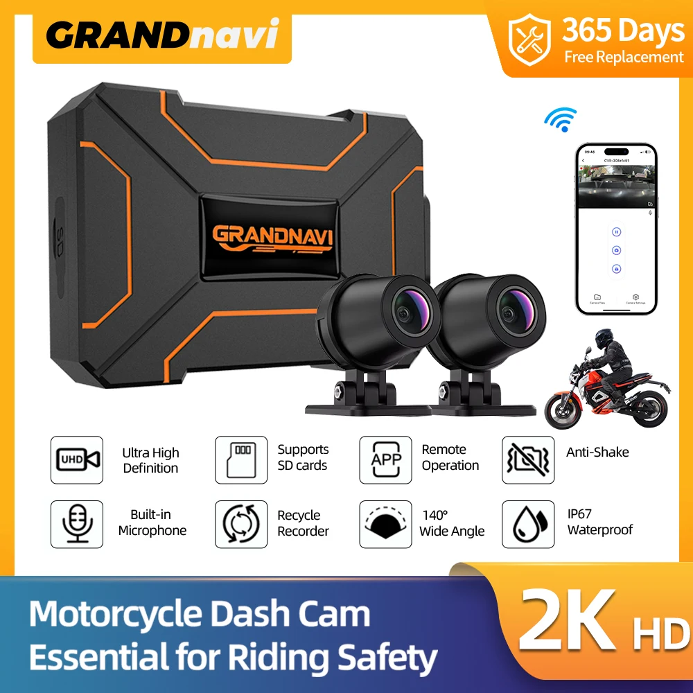 Dual Motorcycle DVR 1080P 2K Action Camera Recorder Front & Rearview Waterproof Motorcycle Dash Cam Night Vision Camera WiFi
Dual Motorcycle DVR 1080P 2K Action Camera Recorder Front & Rearview Waterproof Motorcycle Dash Cam Night Vision Camera WiFi