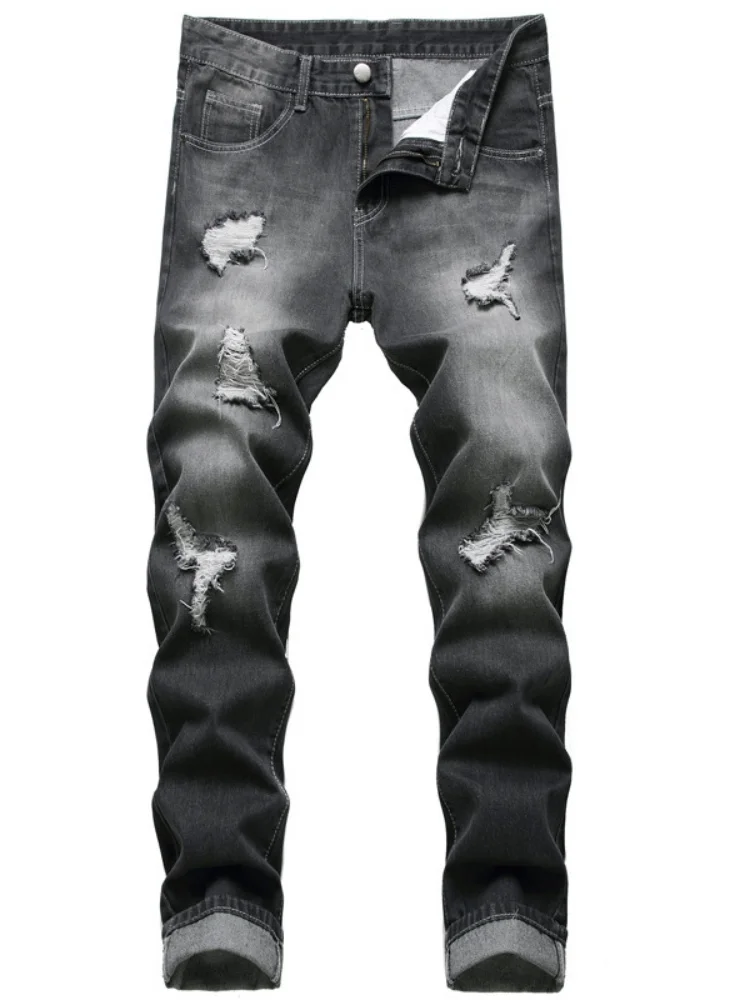 New Men's Ripped Jeans Baggy Straight Fashion Vintage Denim Pants Personality Streetwear Hip Hop High Quality Male Trousers
New Men's Ripped Jeans Baggy Straight Fashion Vintage Denim Pants Personality Streetwear Hip Hop High Quality Male Trousers